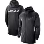 nike veste zipper hoodie nba utah jazz heather black authentic